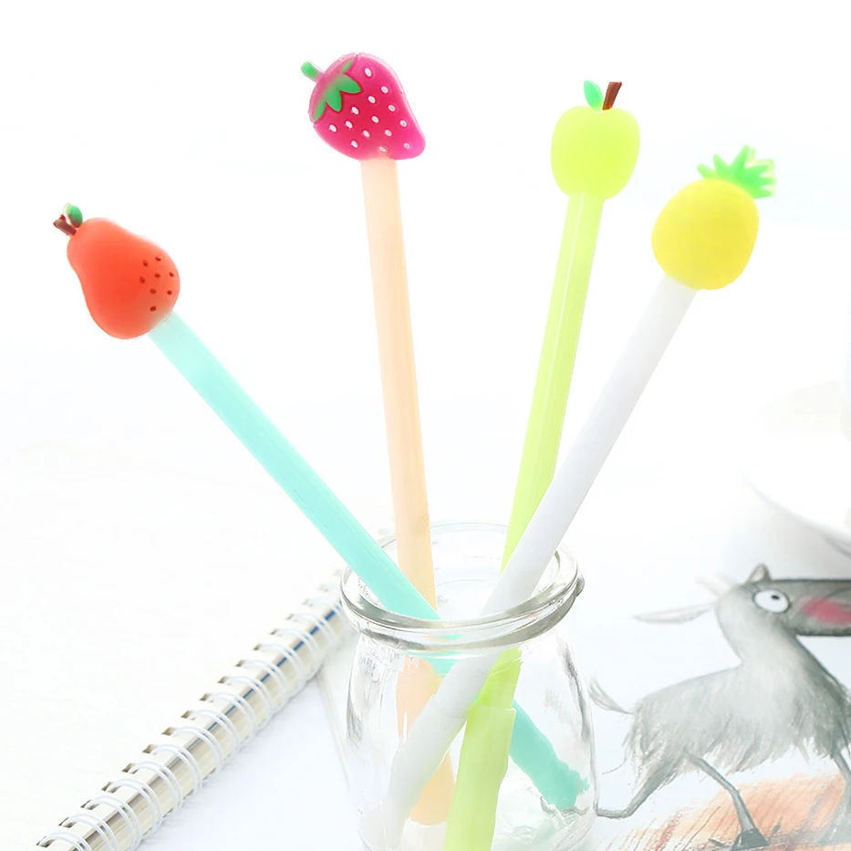 

30pcs/Set Elegant Fancy Kawaii Pens Erasable Cute Fruit Themed Pineapple Gel Pen Funny Blue Ink Ballpoint School Girl Stationery