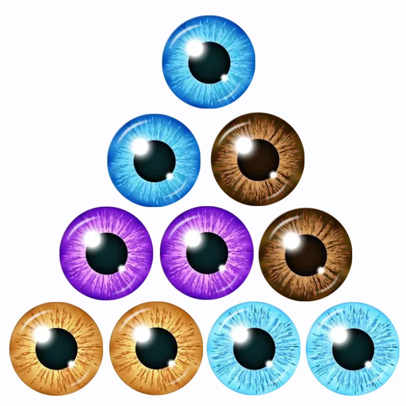 

In Pairs Mixed With 10pcs 12mm/16mm/18mm/20mm/25mm/30mm Round Dragon Eyes Glass Cabochon Demo Flat Back Making Findings