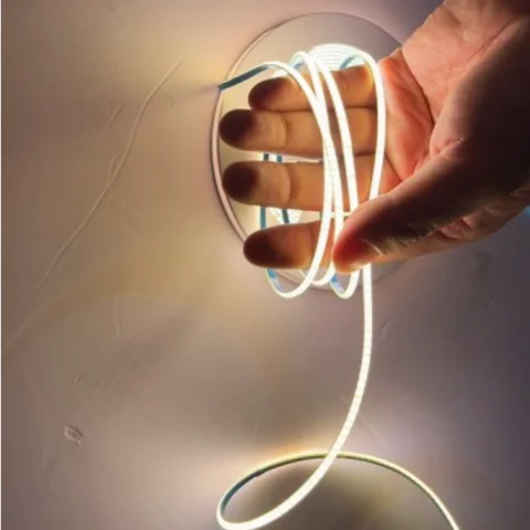 Ультратонкая светодиодная лента 3 мм с COB-матрицей, тонкая линейная Гибкая полоска для украшения комнаты, лампа для освещения, 5 м, 12 В, 24 В, 38 светодиодов