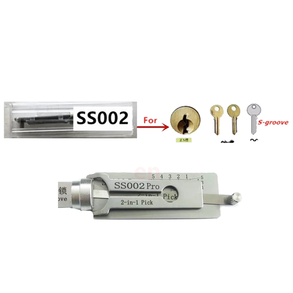 

Lishi 2 in 1 Tools SS001 SS002 SS002R Lishi Decoder For Door Civil Lock Opener Hand Tool SC1 SC4 KW1 KW5 Professional Locksmith