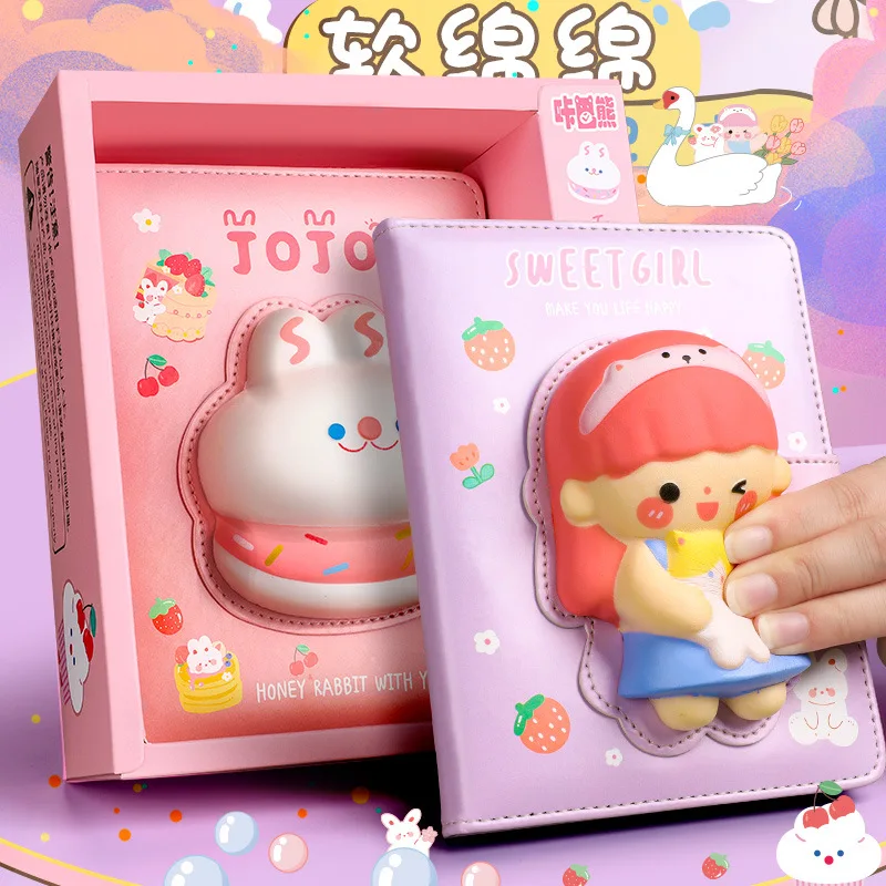 

Cute Hand Ledger for Children Students Planner Agenda Notebook Creative Decompression Notebook Stationery Office School Supplies