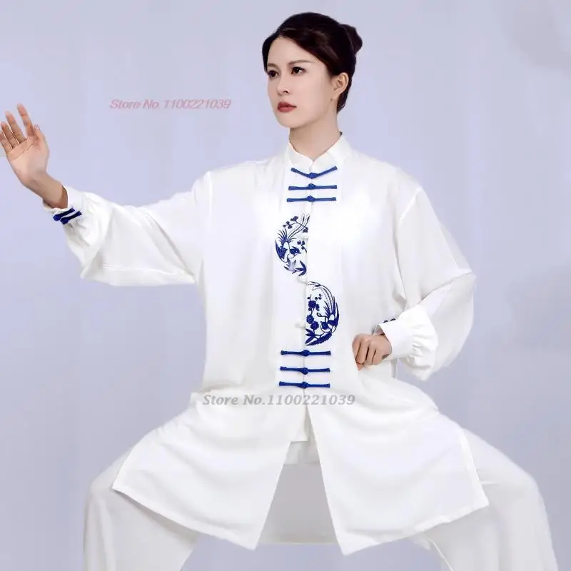 2023 tai chi uniform chinese wushu kung fu cloth embroidery taijiquan practice traditional martial arts wing chun exercise suit