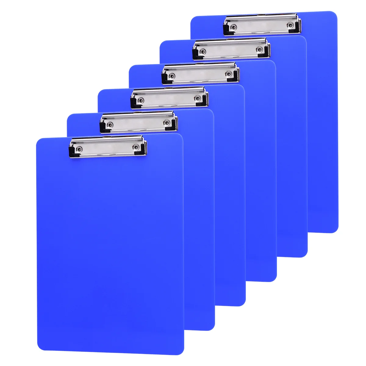 

6pcs Office Stationary Clip Board A4 Clipboards Holder for Memo Paper Files Document Holding (Blue)