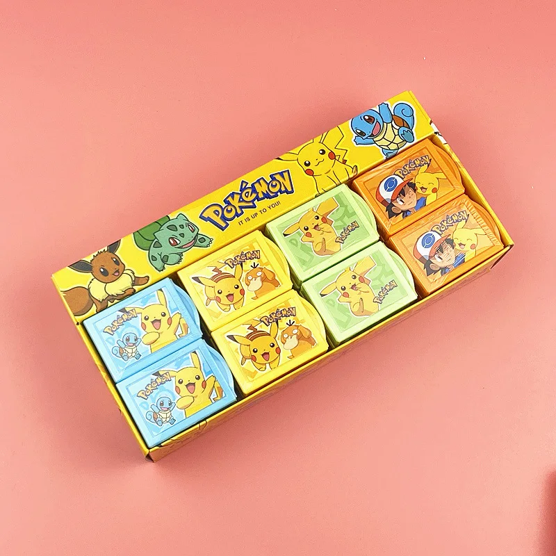 

Pokemon Pikachu Magic Box Eraser Creative Cartoon Anime Figure Tray Eraser Children Primary School Gifts Toys Random 1Pcs