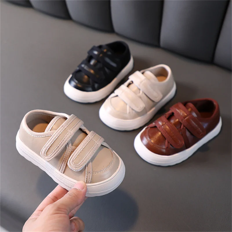 

2022 New Autumn Children Shoes Leather Casual Sneakers For Kids Soft Sole Fashion Toddler Boys Girls Tennis 21-25