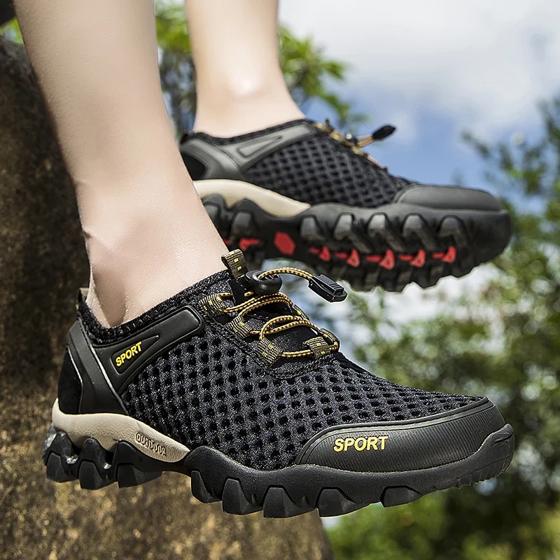 

Men Hiking Shoes Breathable Mesh Climbing Cloth Shoes Outdoor Sports Non-slip Trekking Wading Shoes
