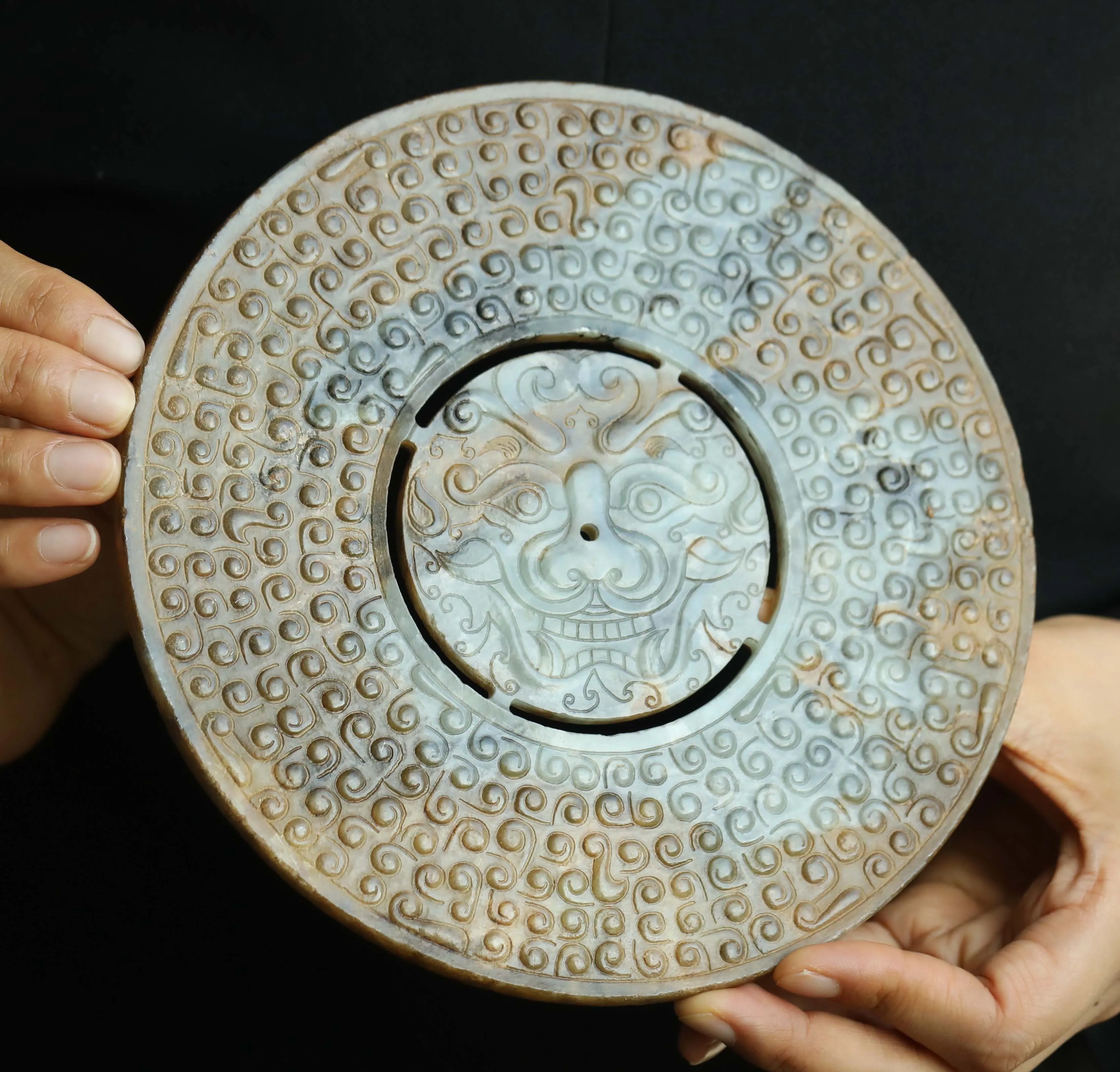 

Старое китайское натуральное Нефритовое искусственное дерево Bi #44