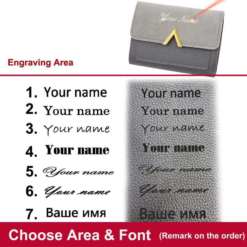 Free Name Engraving Short Women Wallets Slim Credit Card Holder Simple Female Purses Photo Holder Fashion Cute Wallet For Girls