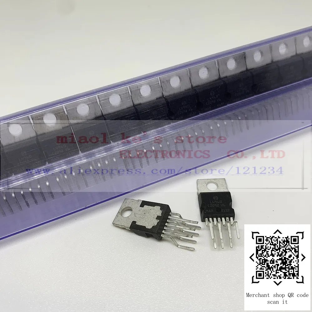 

[1pcs]100%New original: L4960 - Step-down Switch regulator IC Positive Adjustable 5.1V 1 Output 2.5A Heptawatt-7