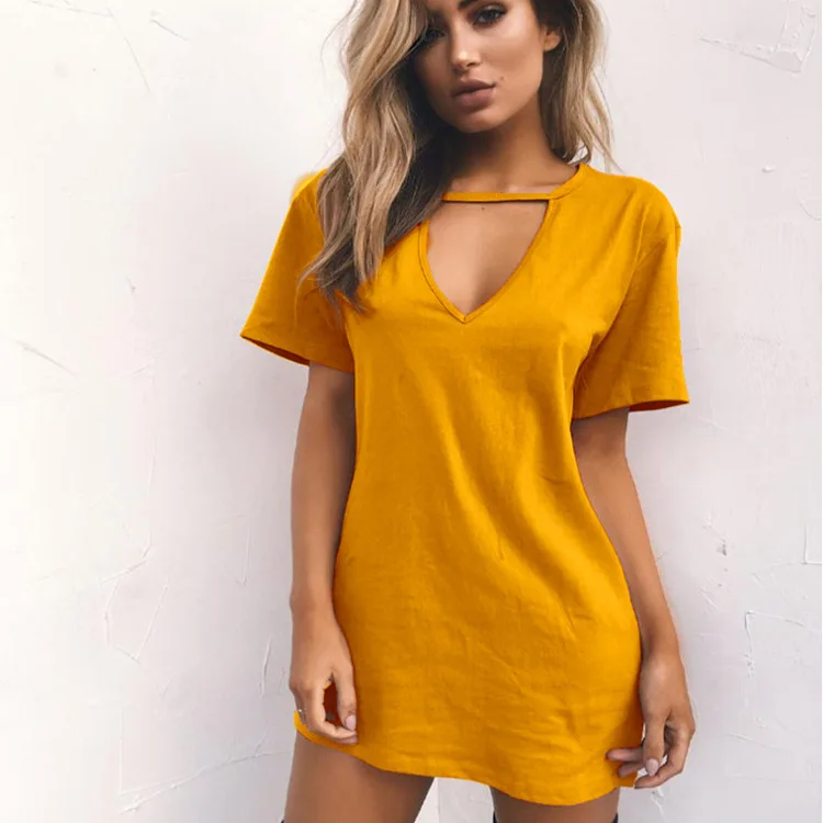 

Summer Sexy Pregnant Women Deep V Neck Short Sleeve Loose Casual Dress White