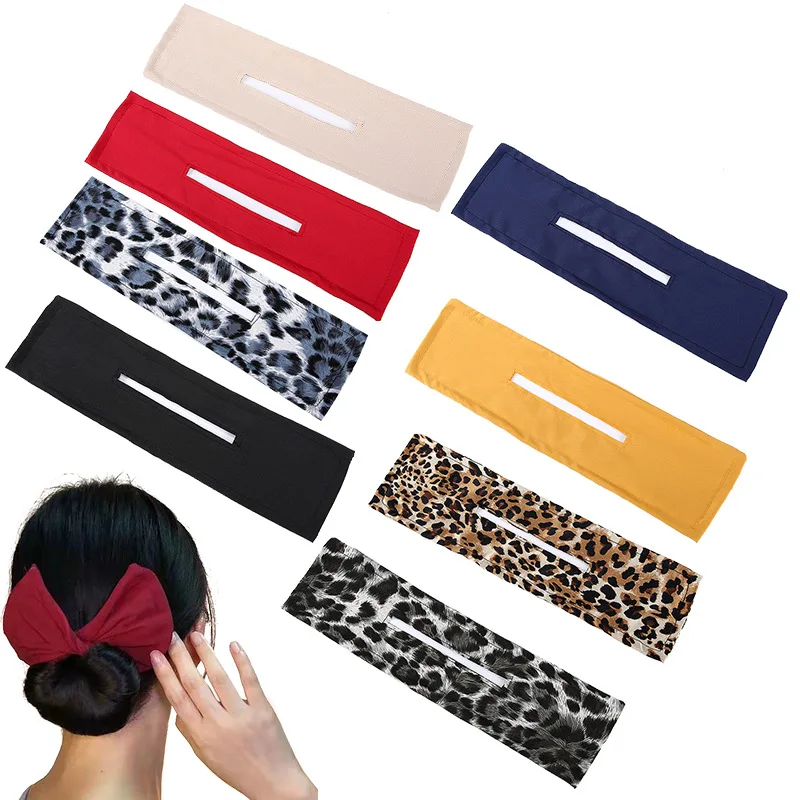 

Colorful Women Hair Styling Headband Braid Hair Twist French Bun Maker DIY Ponytail Holder Leopard Print Korean Hair Accessories