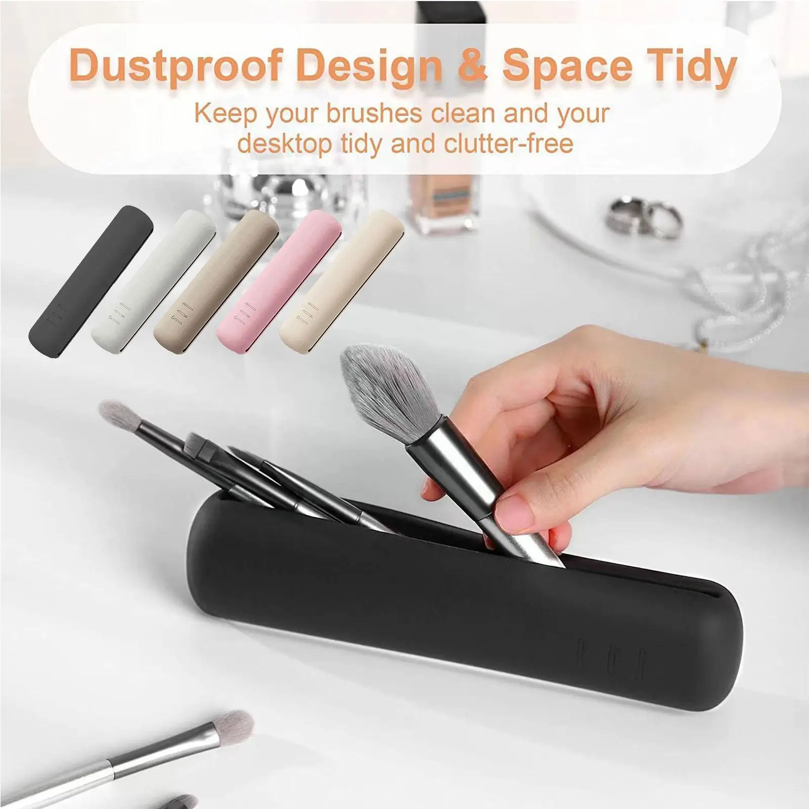 

Fashion Silicone Cosmetic Bag Women Portable Travel Mini Organizer Zipper Makeup Make Beauty Box Kit Brush Toiletry Wa C0h6