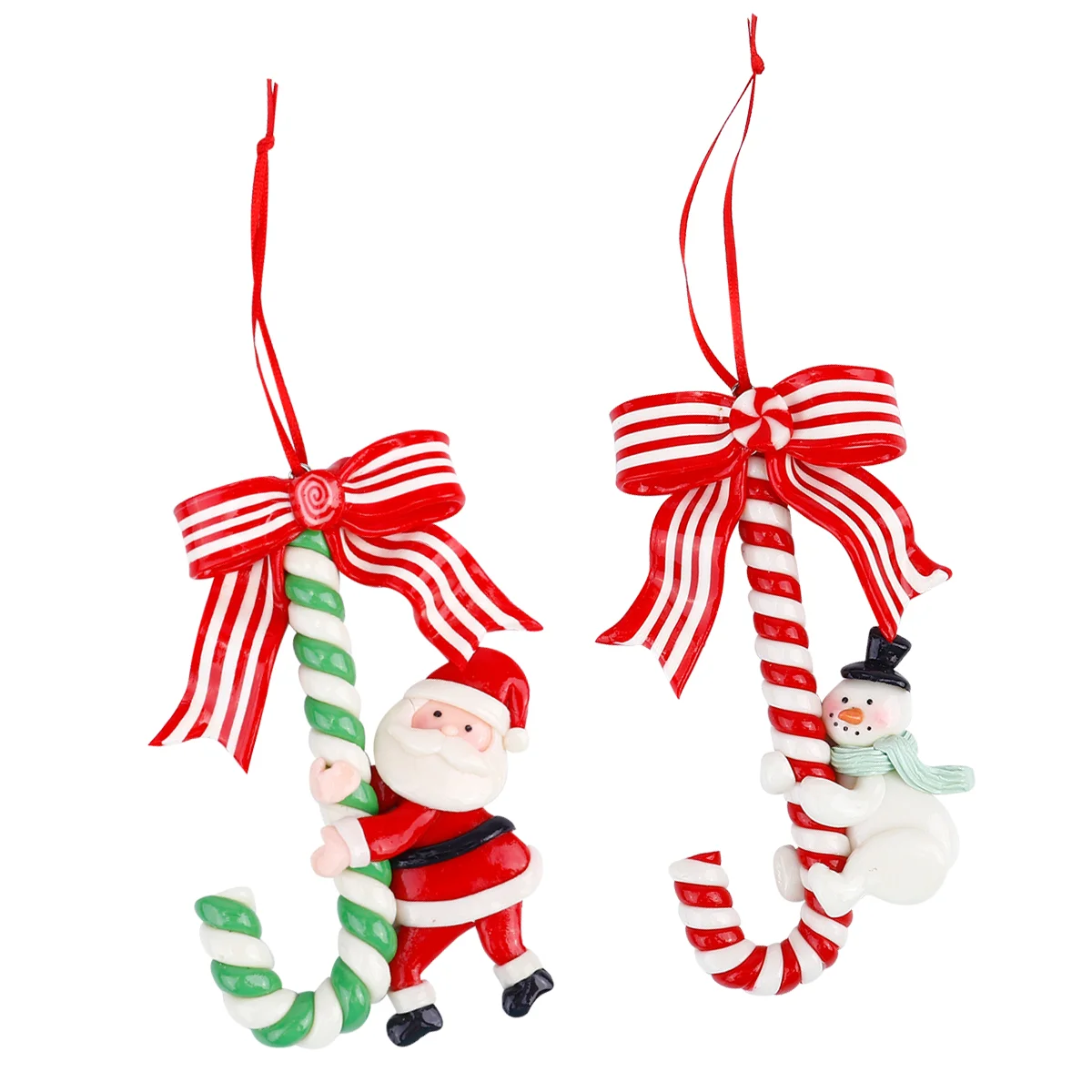 

Cane Candy Christmas Ornaments Tree Hanging Pendant Decoration Santa Claus Snowman Xmas Decor