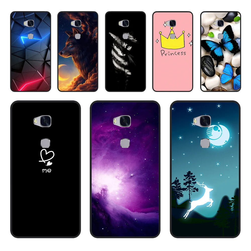 For Huawei Honor 5X Case TPU Soft Cartoon Back Cases GR5 2016 Silicone 5 X KIW KII L21 L22 Honor5x