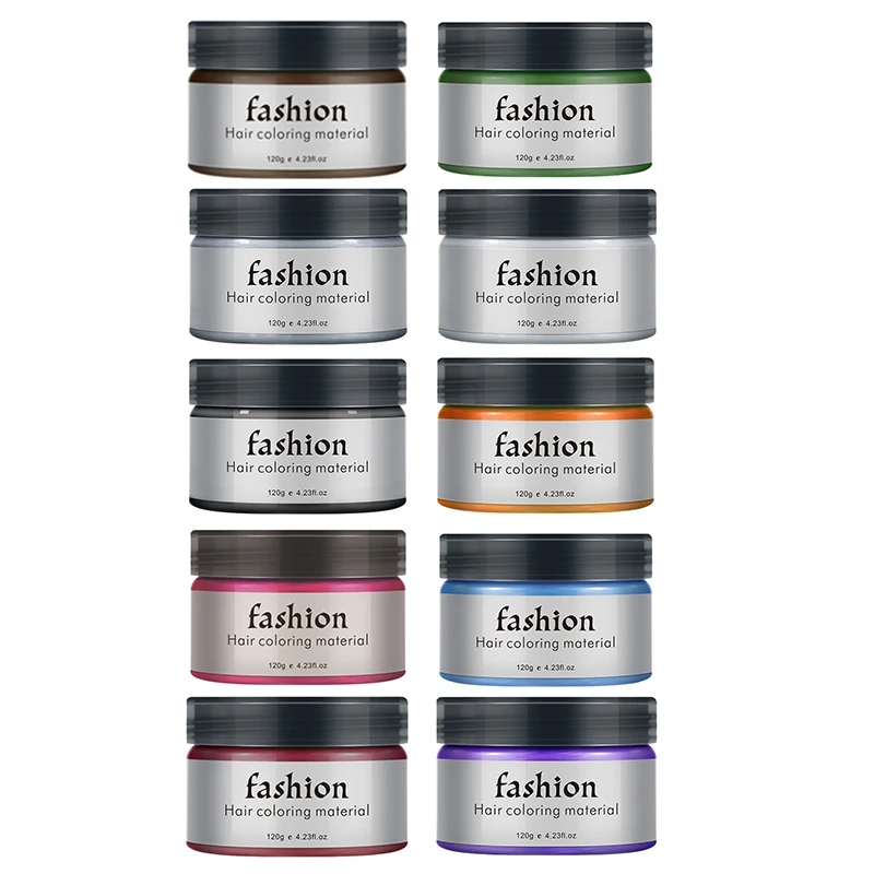 

Temporary Hair Color Wax Men Diy Mud One-Time Molding Paste Dye Cream Hair Gel For Hair Coloring Styling