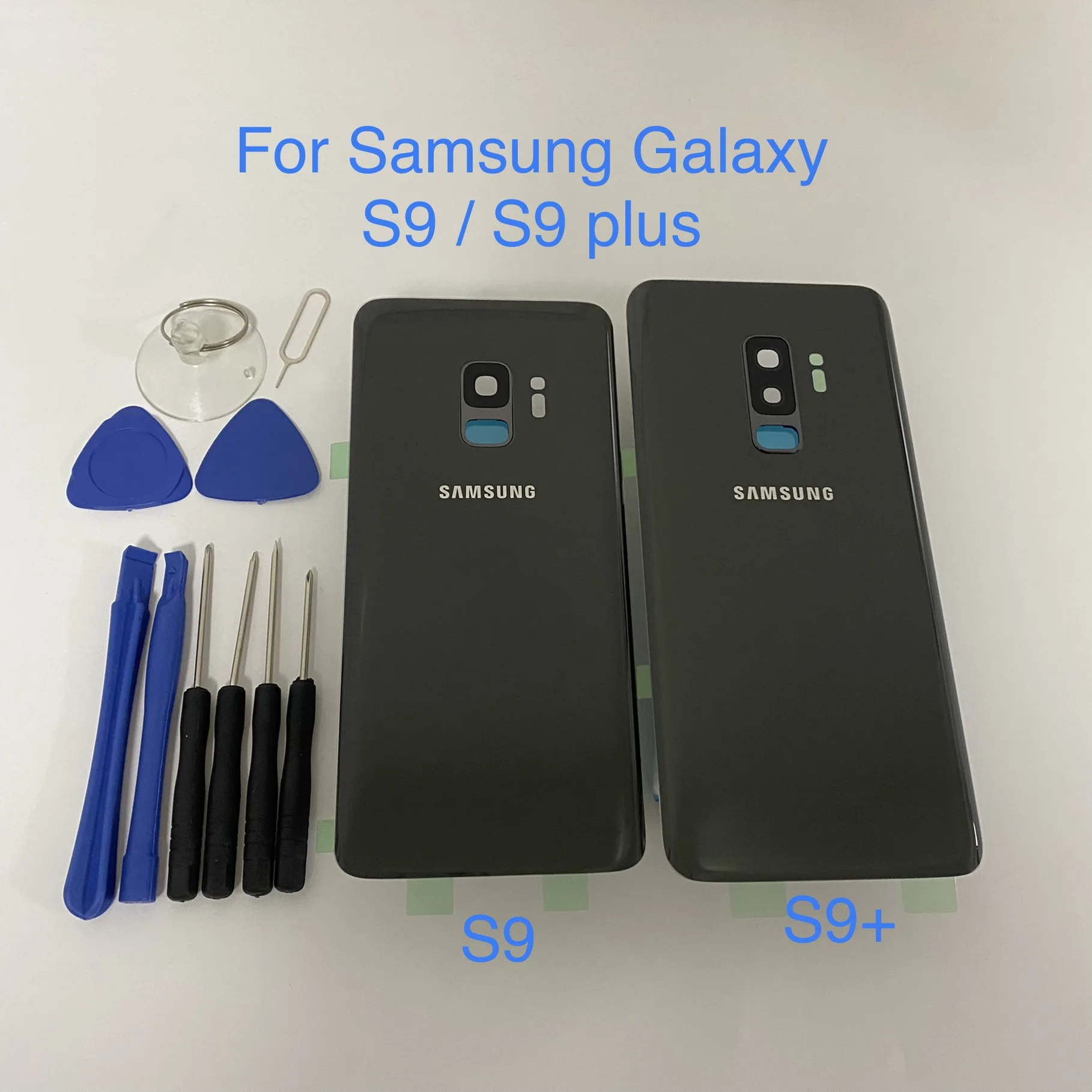 

Задняя стеклянная крышка батарейного отсека Galaxy S9 Plus S9 + G965 S9 G960F, Корпус задней панели с рамкой для объектива камеры, Аксессуары в комплекте