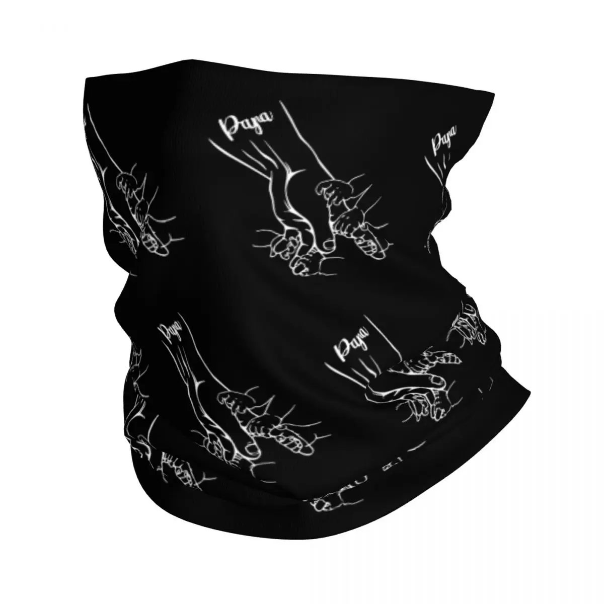 Fathers Day Bandana Neck Cover Printed Hand Drawn Daddy Child Fist Bump Wrap Scarf Warm Cycling Scarf Cycling Unisex Adult