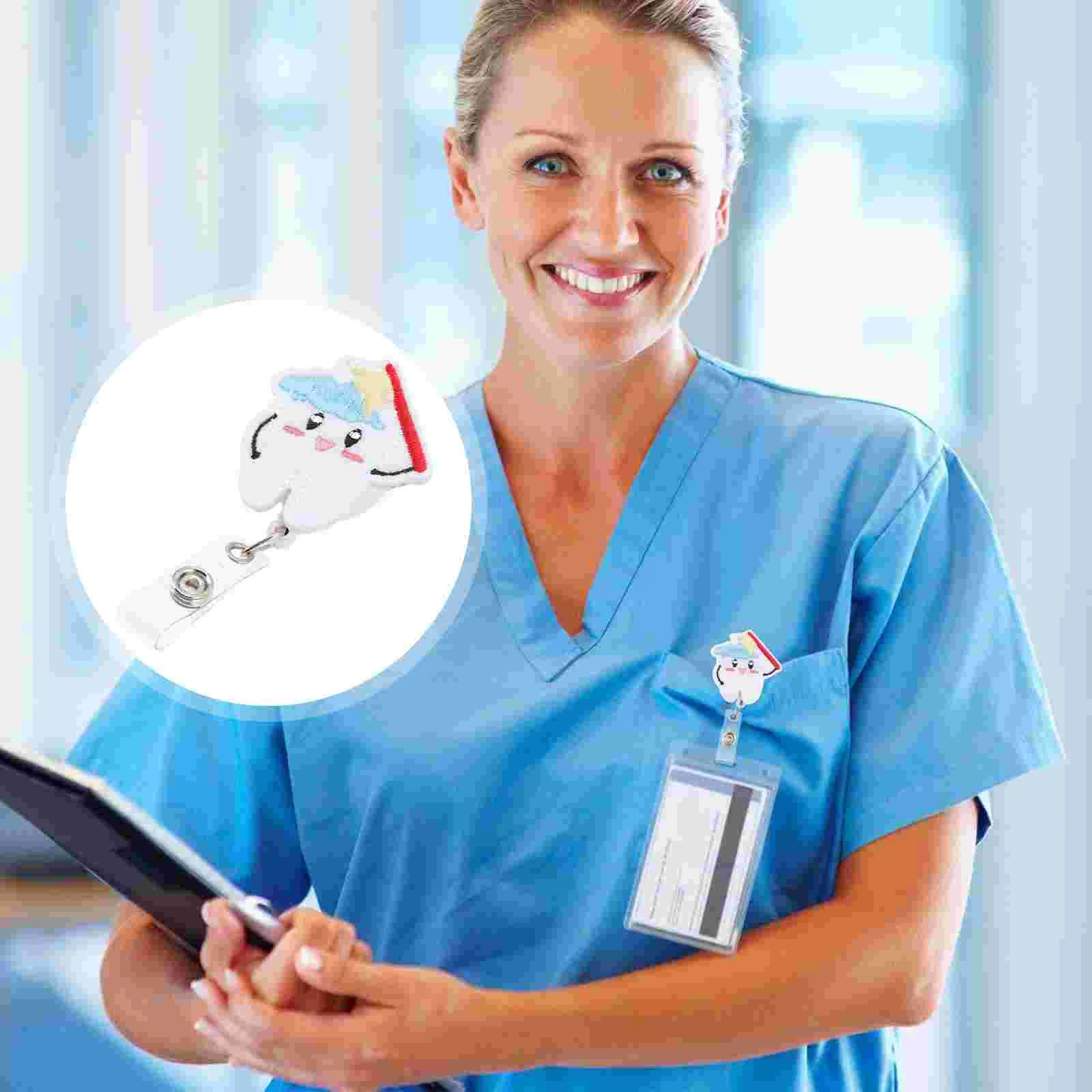 

Nurse Gift Felt ID Buckle Badge Holder Belt Clip Funny Reel Reels Retractable Child