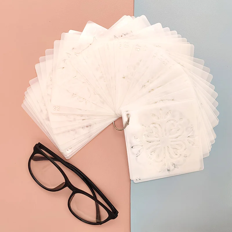 

48pcs/set Mandala Stencils DIY Painting Scrapbook Coloring Embossing Album Decor