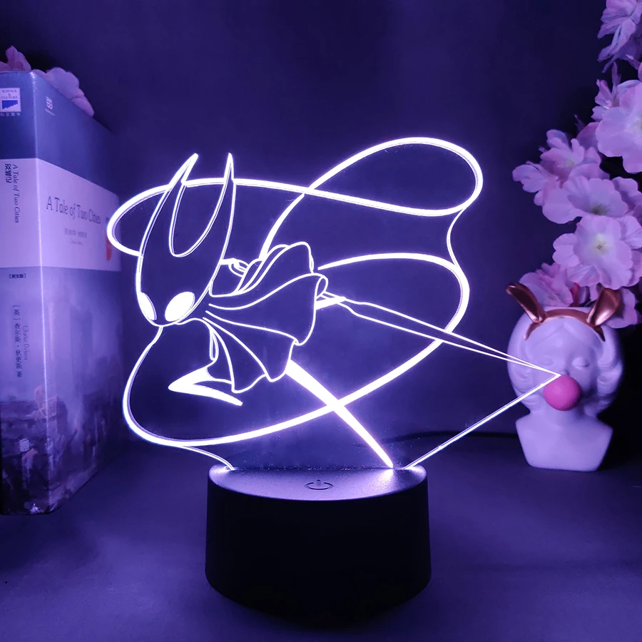 

Hollow Knight Game 3D Lamps Led RGB Neon Night Lights Birthday Toys Cool Gift For Friends Kid Bed Room Table Colorful Decoration