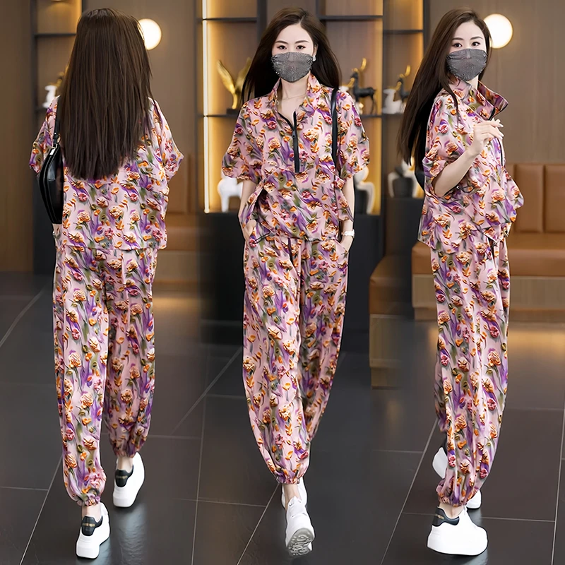 Женский комплект с принтом размера плюс в стиле вестерн новинка лета 2024