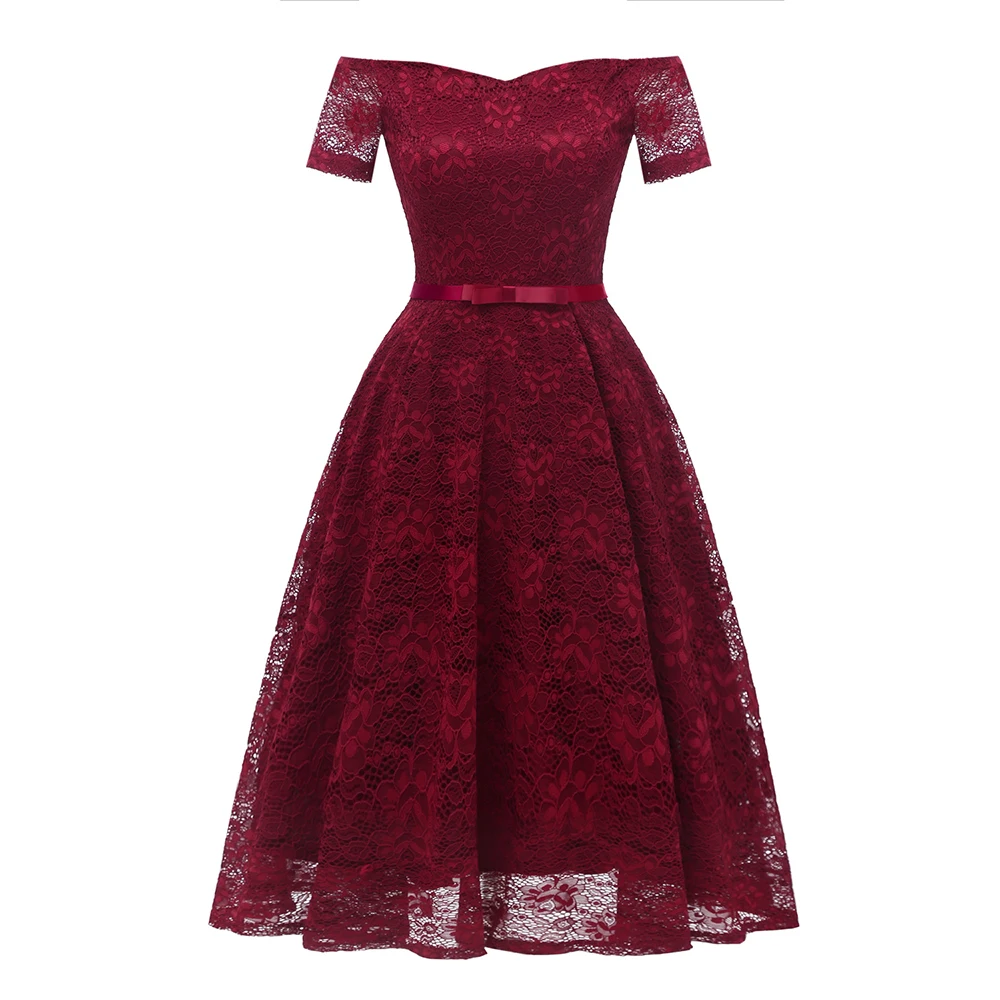 

2022 Spring and Summer Women's One-shoulder Waist Sexy Lace Dress Bridesmaid Dress Dress