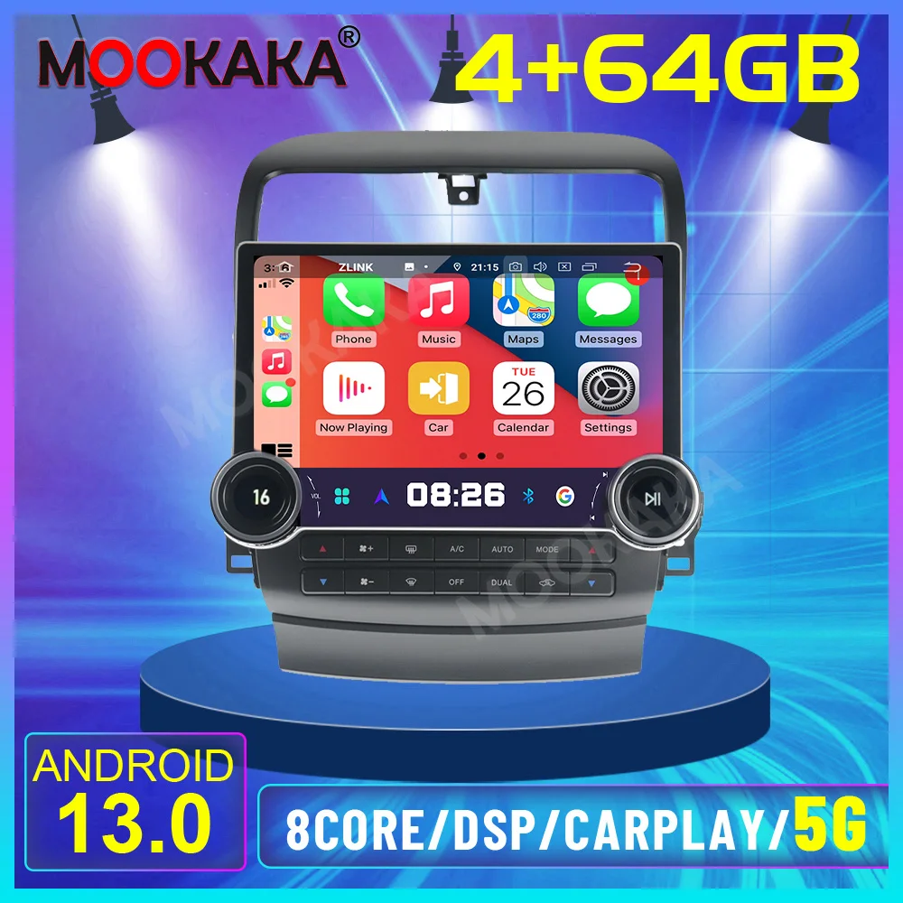 

Carplay 11,8 "Android 13 8 + 128G для Acura TSX 2004-2008 Автомобильный GPS-навигатор Авто Стерео Мультимедийный плеер 5G SIM QLED Android Auto