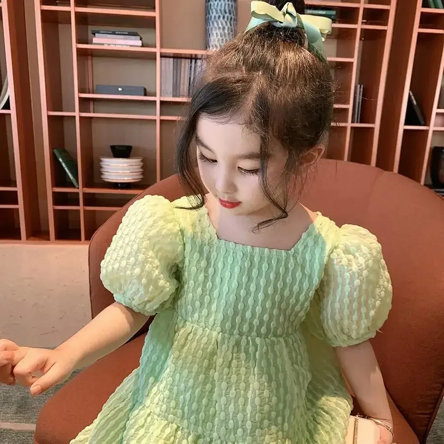 Детское платье с коротким рукавом для девочек новинка 2024 Летнее принцессы