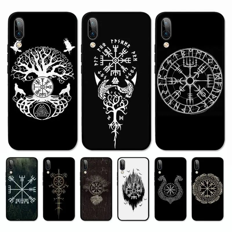 

Viking Vegvisir Logo Phone Case for Vivo Y91C Y11 17 19 17 67 81 Oppo A9 2020 Realme c3