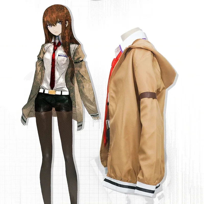 Cosbao Steins Gate Косплей Костюм Парик Японское Аниме Игра Курису Макисе Униформа