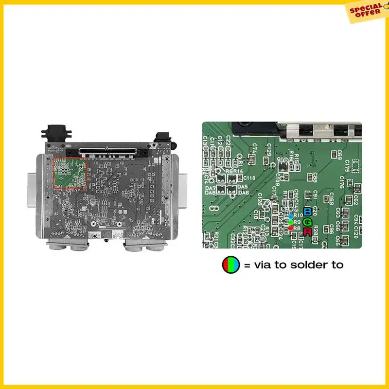 Фото A25P N64 RGB MOD Комплект для консолей N64 NTSC Чип модуля RGB для Nintendo 64 NTSC Модифицированный выходной модуль RGB Прочный №3
