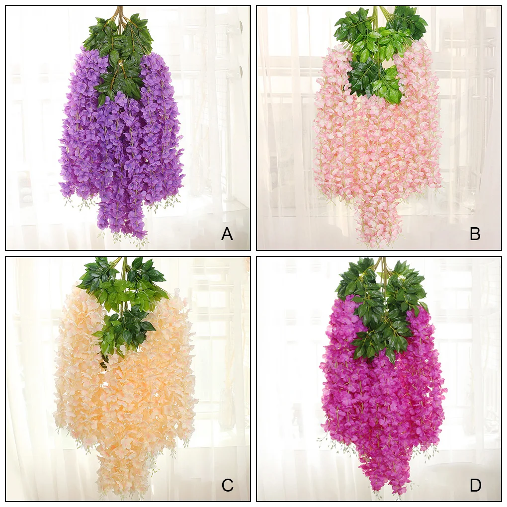 

12 Pieces Artificial Vine Flowers Festival Hanging Decoration Garland