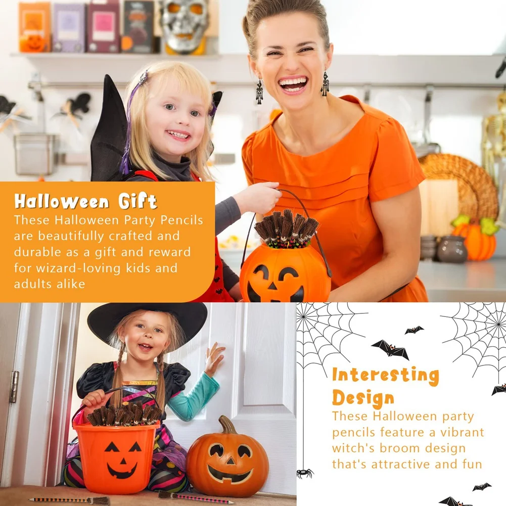 Хэллоуин ведьма метла карандаш красочная ручки волшебник карандаши для письма (12