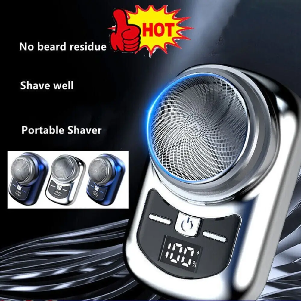

Высокоскоростная мини-бритва для бороды, мощная малошумная бритва с 3 стальными лезвиями, триммер для бороды для мужчин, для путешествий