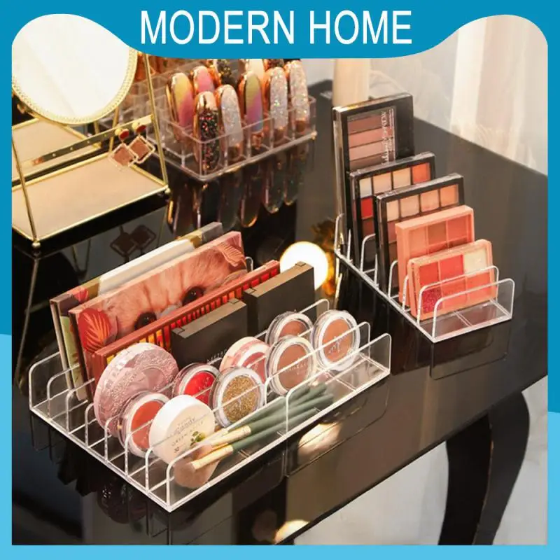 

Large Capacity Eye Shadow Tray Storage Box 7 Cubicles Saving Space Cosmetics Display Rack Transparent Powder Blusher Dresser