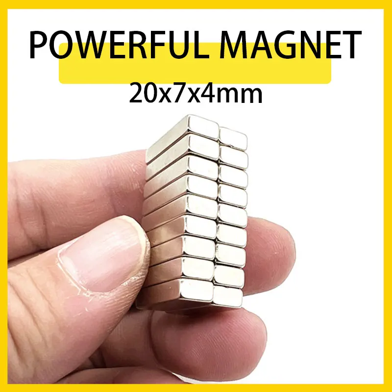 

5~100pcs 20x7x4mm Block NdFeB Neodymium Magnet 20mm x 7mm x 4mm N35 Super Powerful imanes Permanent Magnet