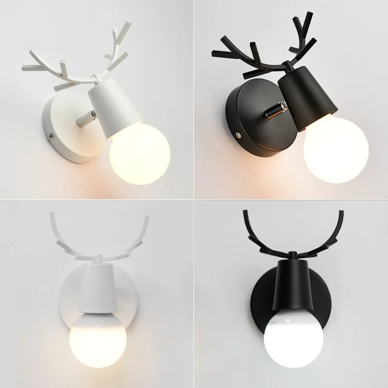 

Antlers Wrought Iron Wall Lamp Modern Minimalist Wall Light Fixture E27 for Living Room Home Indoor Sconces Lighting Decorative