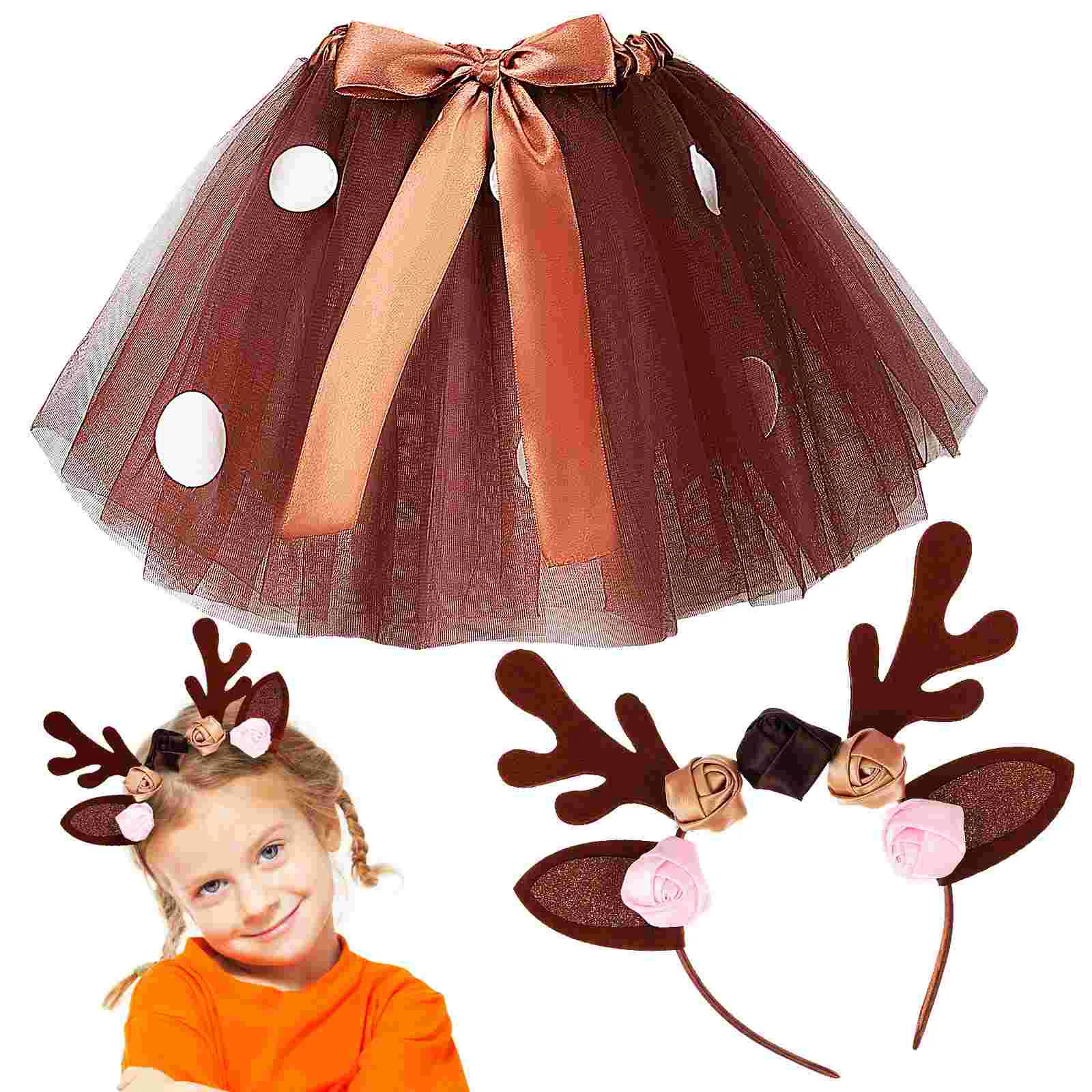 

Kids Suits Elk Antler Animal Costumes Headband Deer Girls Polyester Little Accessories Child