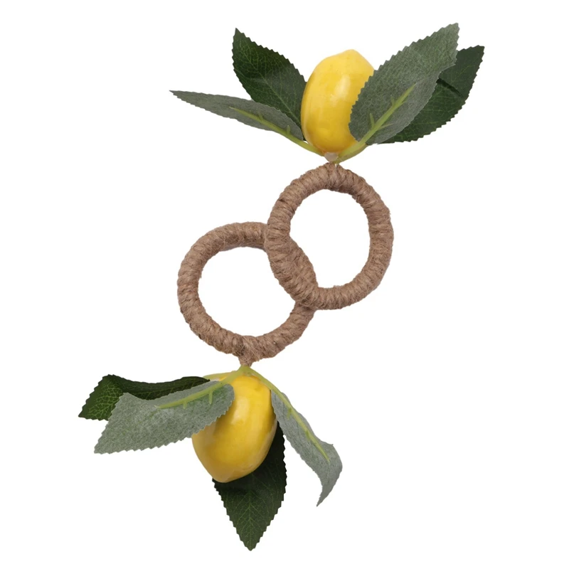 

40Pcs Simulation Lemon Plant Napkin Ring Fruit Meal Buckle Hotel Model Room Napkin Ring