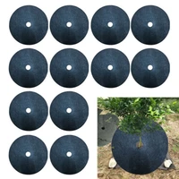 12pcs non woven mulch ring weeding barrier tree protector mat 27cm plant cover weed control gardening supplies