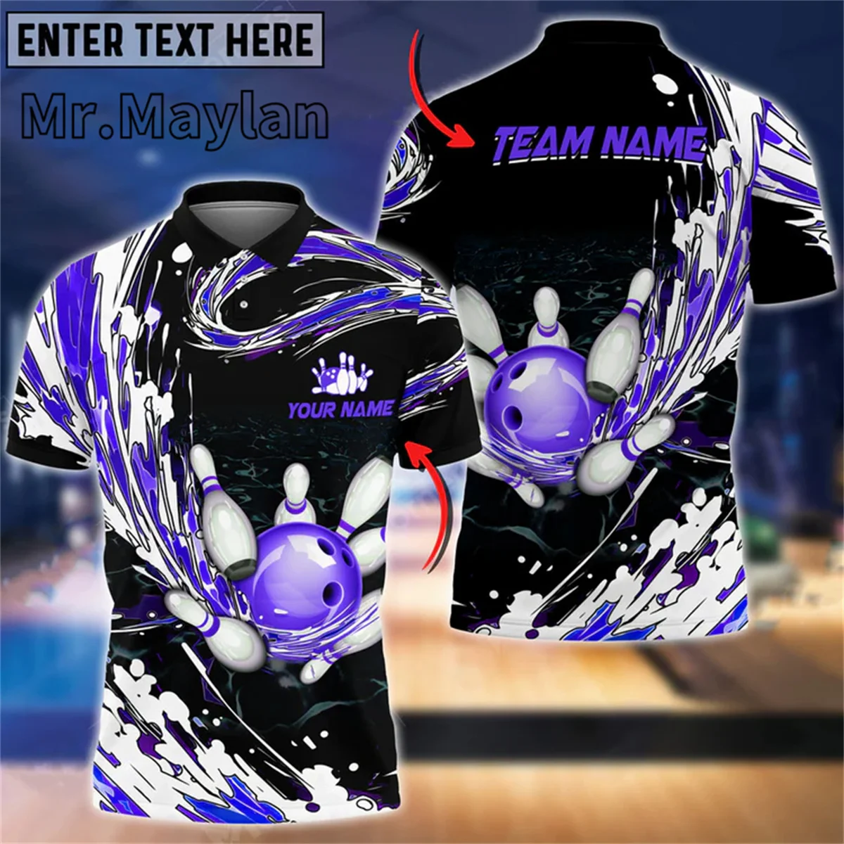 Рубашка-поло унисекс Повседневная футболка с боулингом разные цвета под заказ