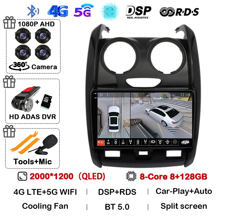 

Android 15 Carplay Auto WIFI + 4G для Renault Duster 2015 2016 2017 2018 2019 2020 Автомагнитола GPS Стерео Мультимедийный Плеер 2din Dsp