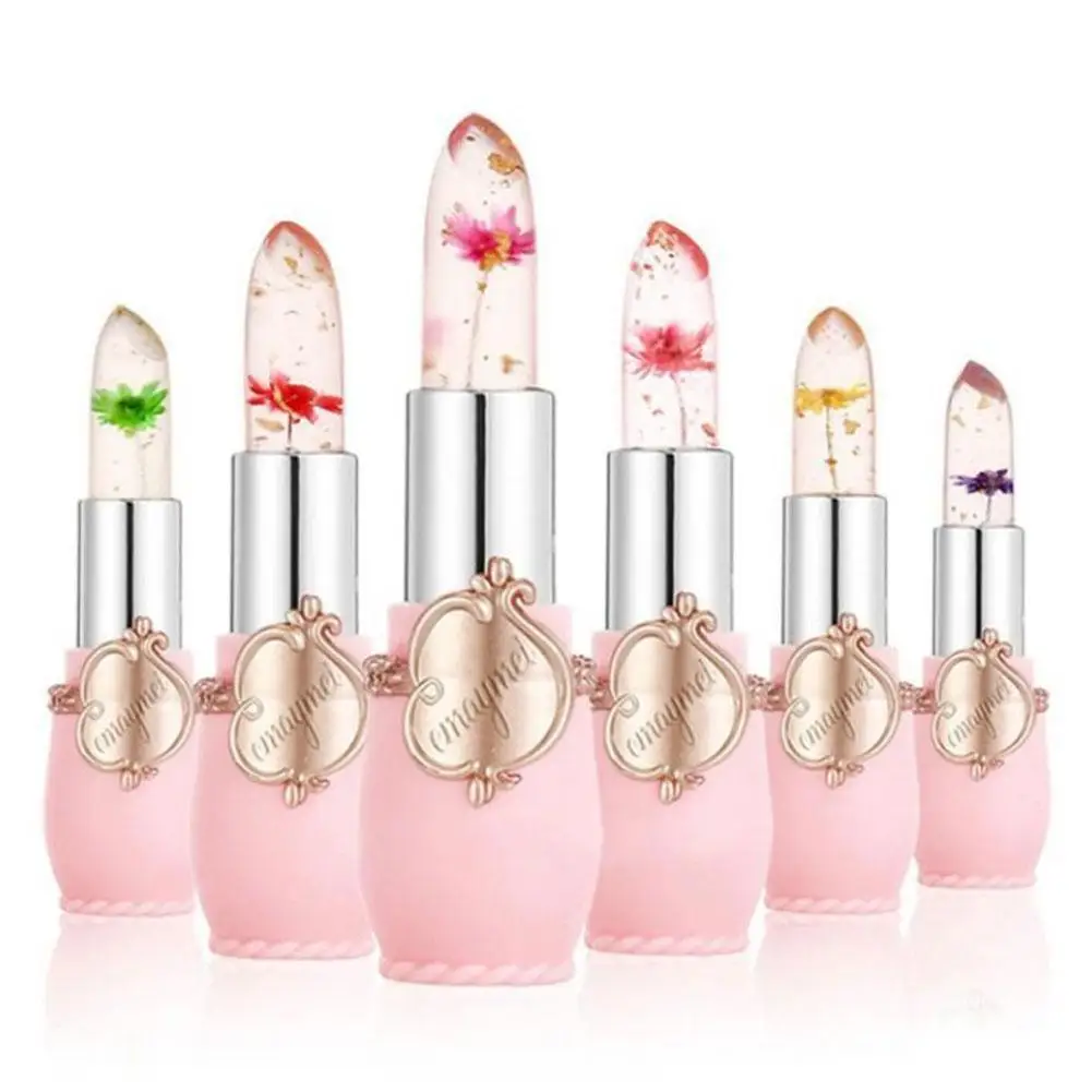 

Moisturizer Long-lasting Jelly Flower Lipstick Makeup Temperature Changed Colorful Lip Blam Pink Transparent 6pcs /set Wholesale