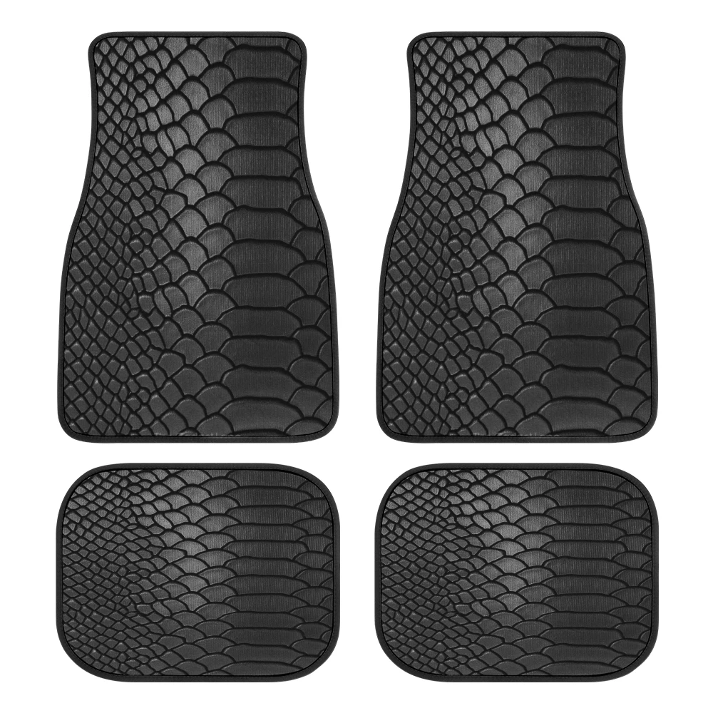 

Snakeskin Printed Car Floor Mats Upholstery Accessories Rubber Fits Most Cars Custom Patterned Foot Mats