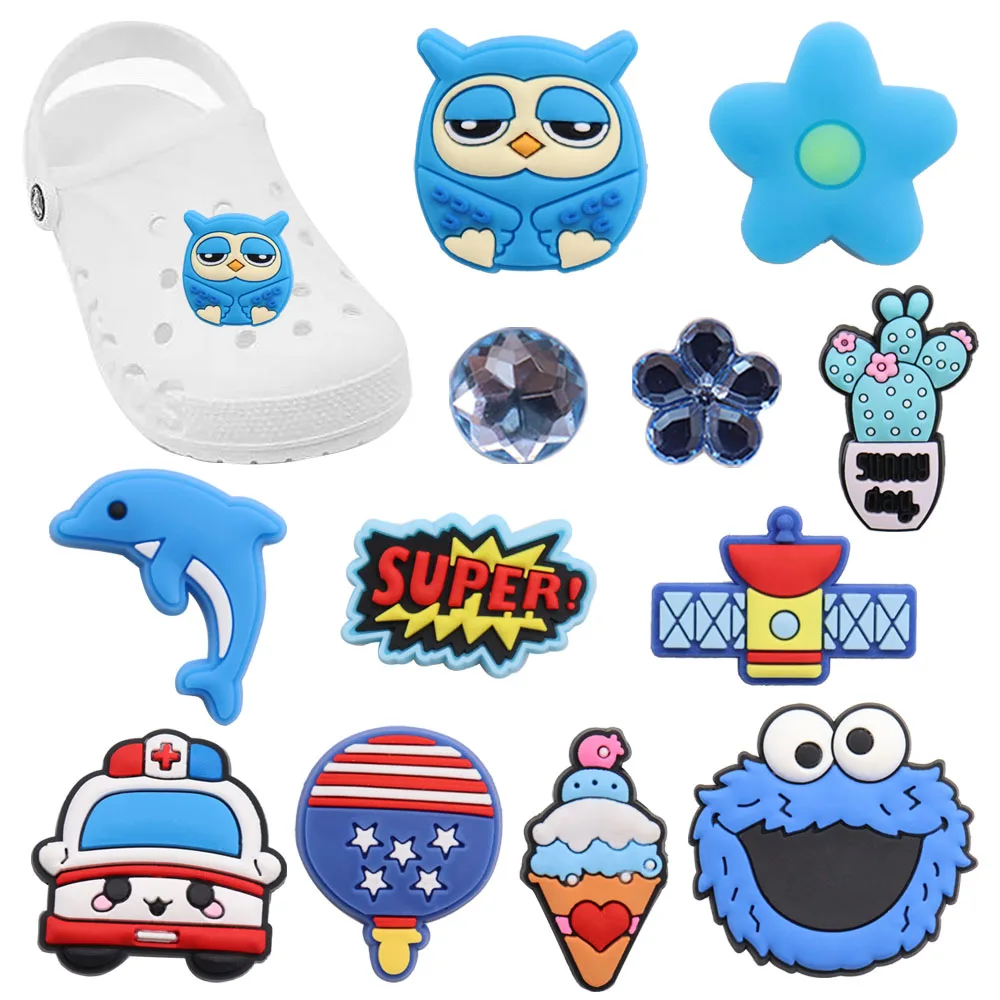

New Arrival 1-12pcs PVC Shoe Charms Satellite Ambulance Cactus Accessories Kids Shoe Buckles Fit Croc Jibz Kids X-mas Gift