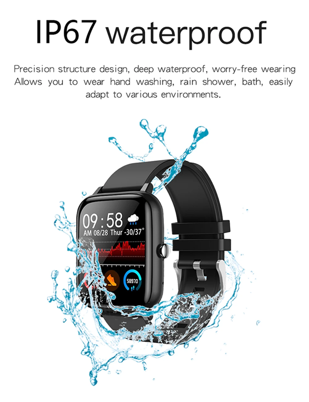 

Bluetooth Call P6 SmartWatch Women Men Ip67 Waterproof Sport Fitness Tracker Watches Blood Pressure Monitor Pedometer Smartwatch