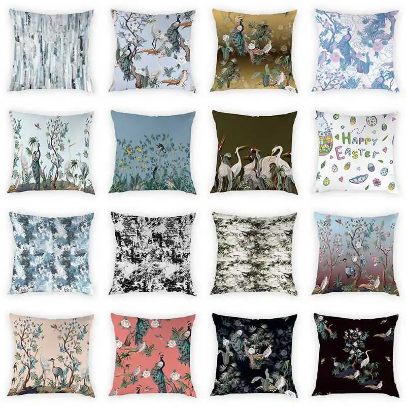 

Подушка с абстрактным чернильным принтом, 45x45 см