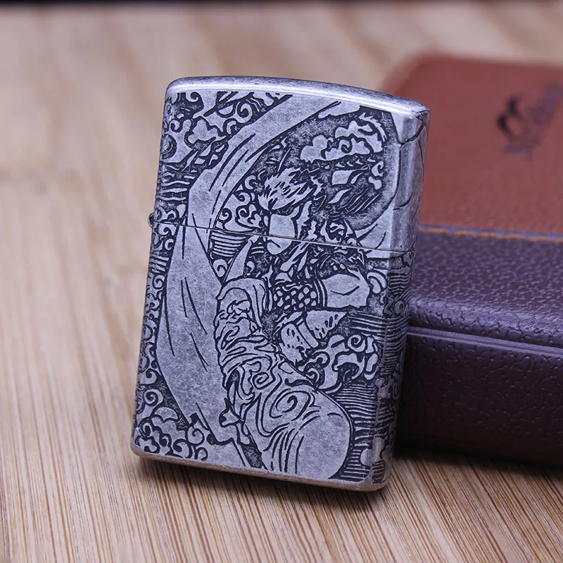

Retro Classic windproof oil Cigarette Lighters Sun WuKong Kerosene Flint Petrol Vintage Gasoline Lighter Petrol Refillable