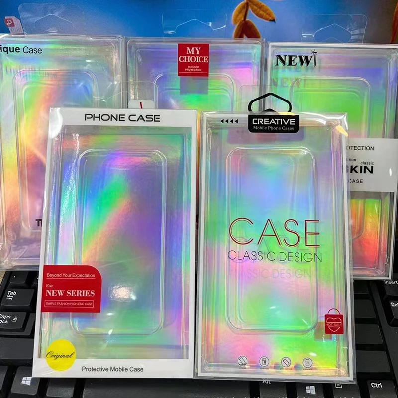 

200 шт. голографическая коробка Розничная упаковка для iPhone 14 13 Pro Samsung мобильный телефон чехол большого размера