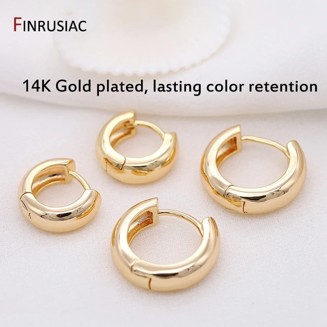 2022 New Simple Round Circle Gold Plated Hoop Earrings For Women Korean Fashion Ring Earrings Jewelry Accessories 2